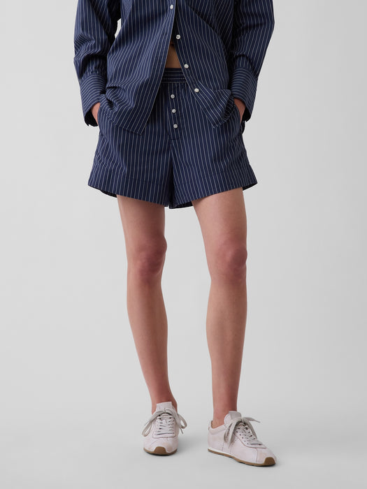 Organic Cotton Poplin Stripe Boxer Shorts