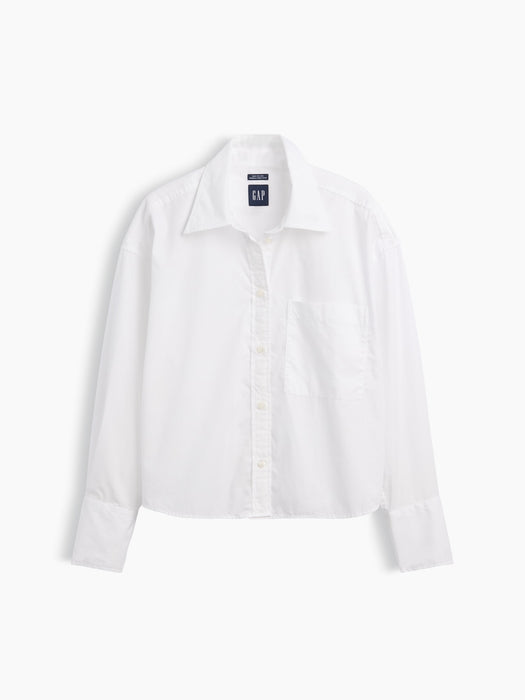 Organic Cotton Poplin Oversized Crop Shirt