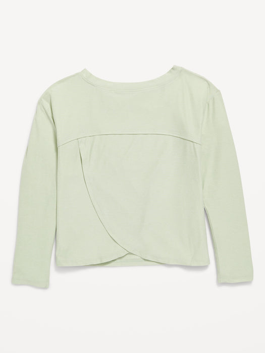 CloudMotion Long-Sleeve Cross-Back Top for Girls