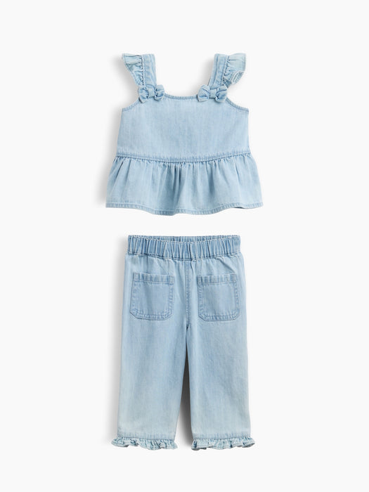 Baby Denim Ruffle Outfit Set