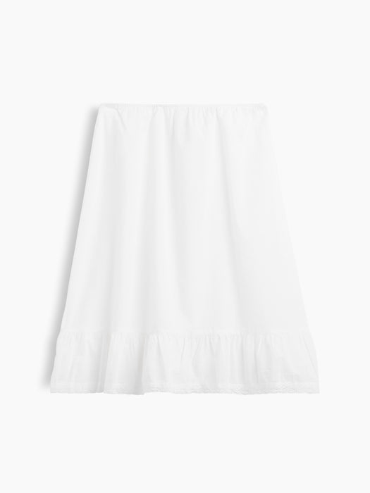 Ruffle-Hem Easy Knee-Length Skirt