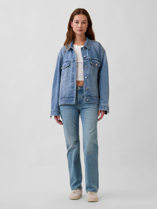 Mid Rise Relaxed Straight Jeans