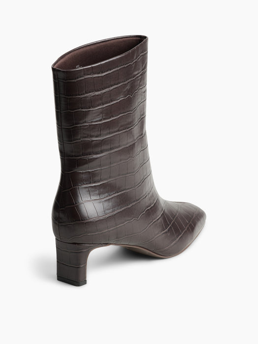 Vegan Leather Crocodile Boots