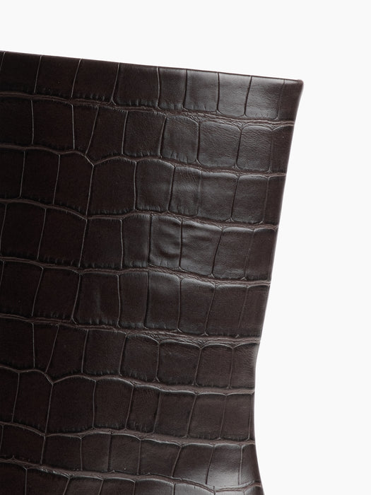 Vegan Leather Crocodile Boots