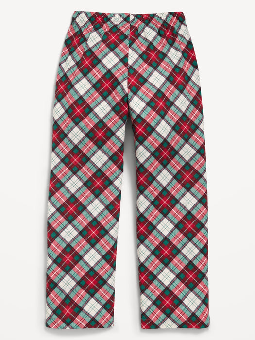 Gender-Neutral Printed Flannel Pajama Pants for Kids