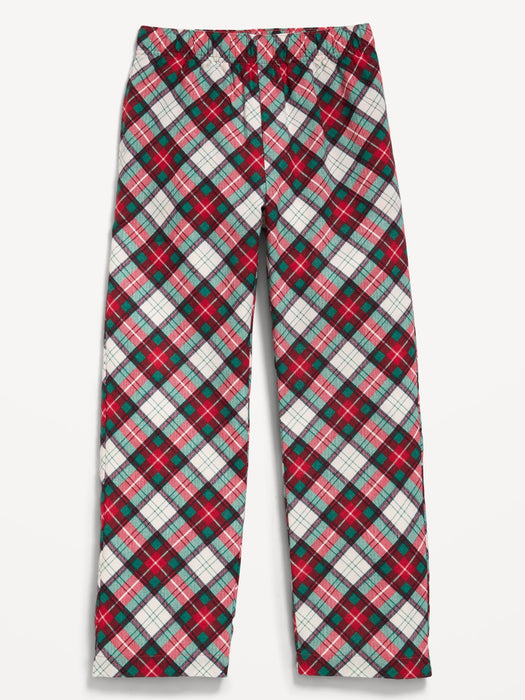 Gender-Neutral Printed Flannel Pajama Pants for Kids