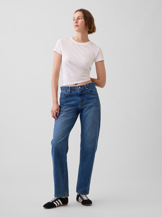Mid Rise Straight Taper Jeans