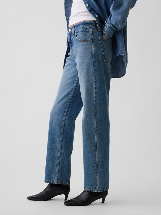 Mid Rise Straight Taper Jeans
