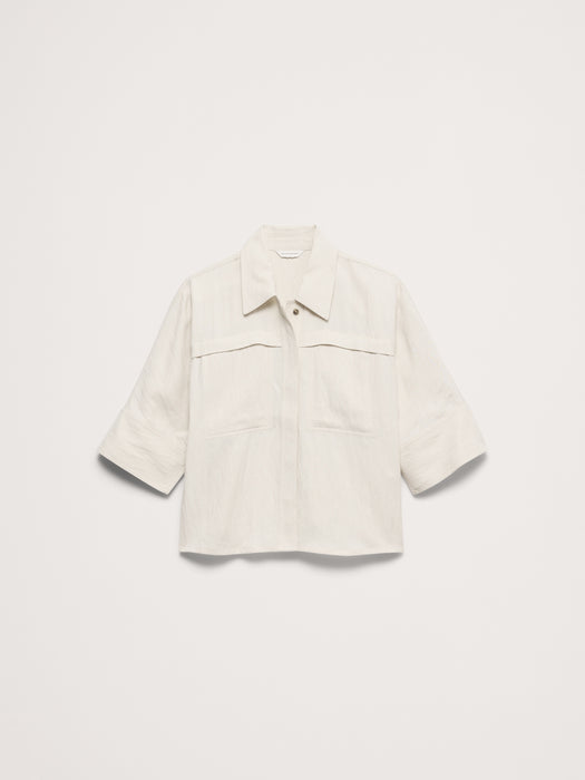 Drapey Twill Shirt Jacket