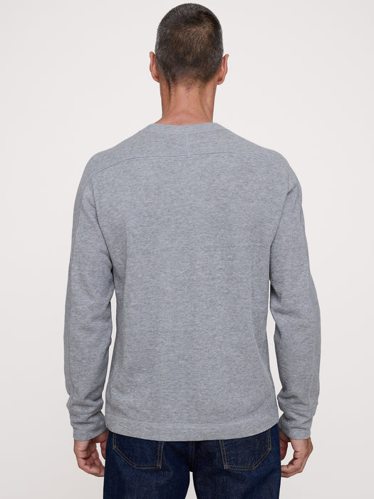 Slub Double-Knit Henley T-Shirt
