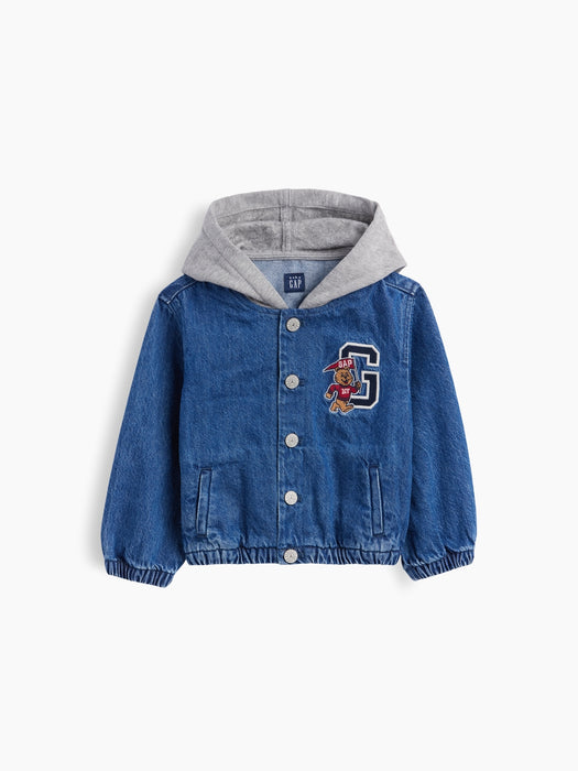 Baby & Toddler Denim Varsity Bomber Jacket