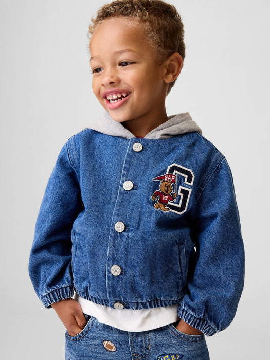 Baby & Toddler Denim Varsity Bomber Jacket
