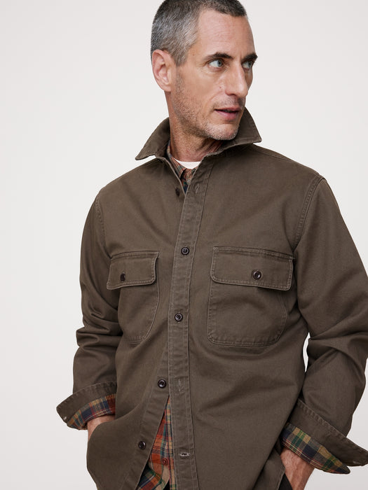 Cotton Twill Shirt Jacket
