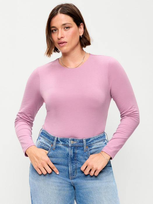 Hug Double-Layer Crew-Neck Long-Sleeve Top