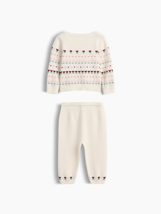 Baby Floral Heart Sweater Set