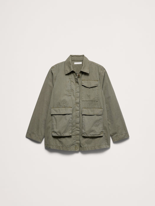 Cotton Twill Shirt Jacket