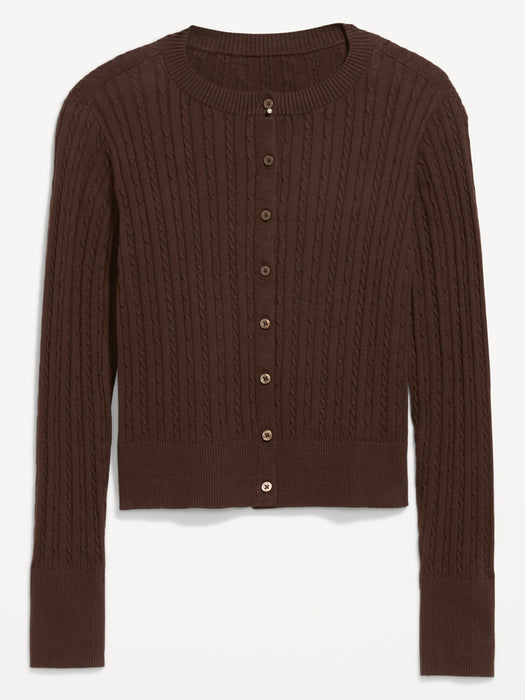 SoSoft Cotton Crew-Neck Cardigan Sweater
