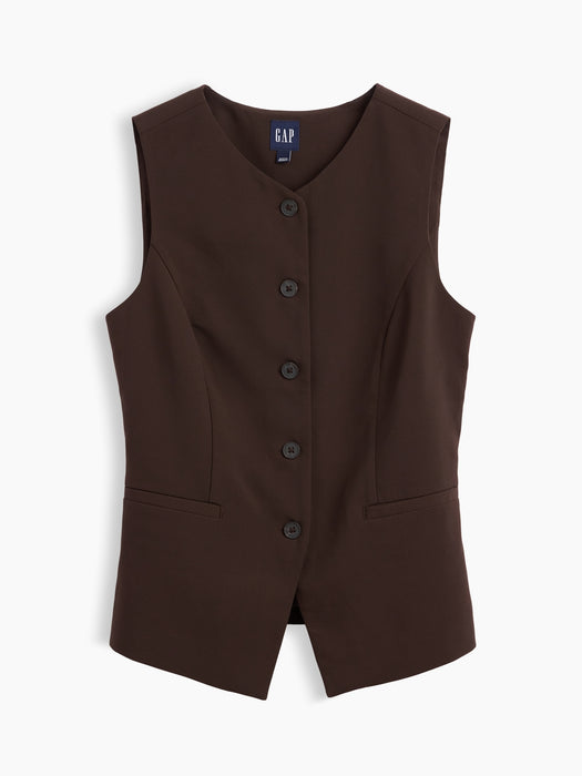 High-Neck Longline Vest