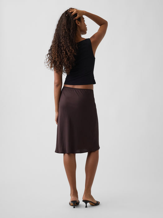 Satin Bias-Cut Skirt
