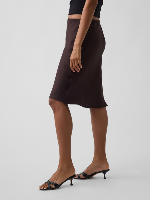 Satin Bias-Cut Skirt