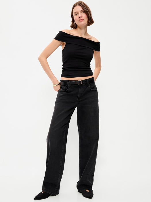 Off-The-Shoulder Fitted Top