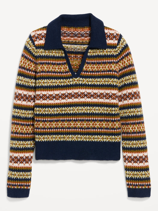 SoSoft Split-Neck Collar Long-Sleeve Sweater