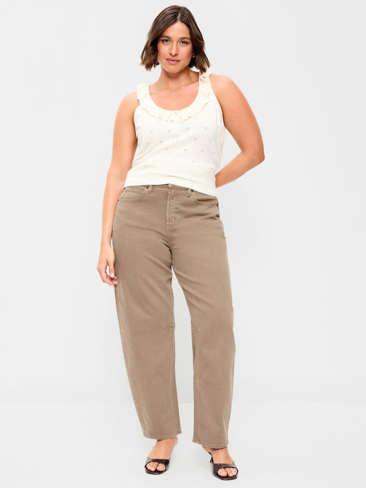 High-Waisted Baggy Barrel Jeans