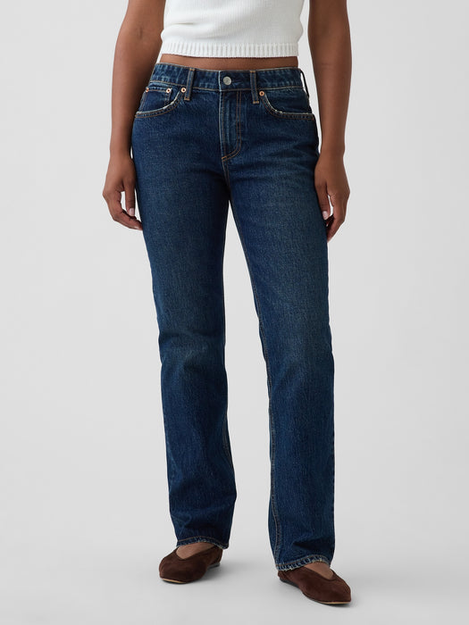 Curvy Mid Rise Relaxed Straight Jeans
