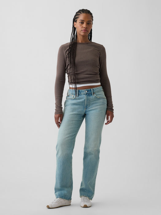 Curvy Mid Rise Relaxed Straight Jeans