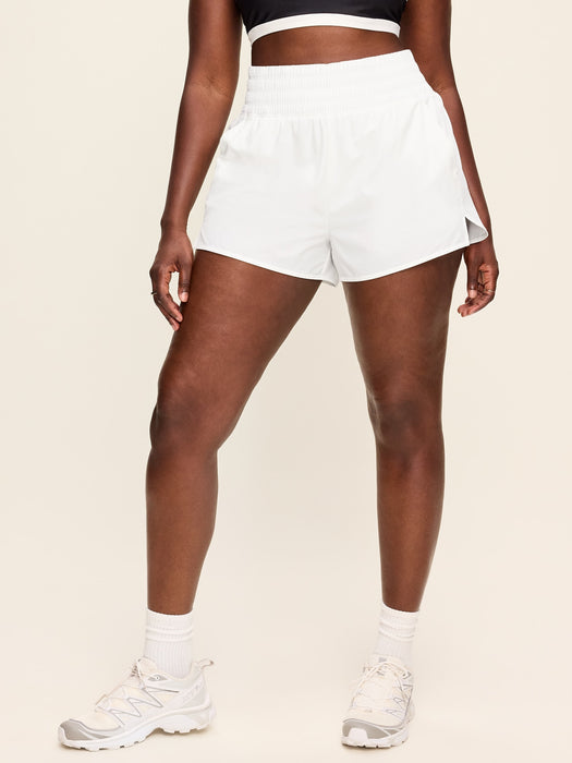 Extra High-Waisted Crinkle Run Shorts -- 3-inch inseam