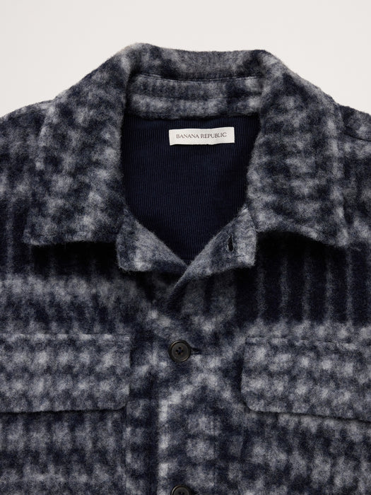 Boiled Wool-Blend Shirt Jacket
