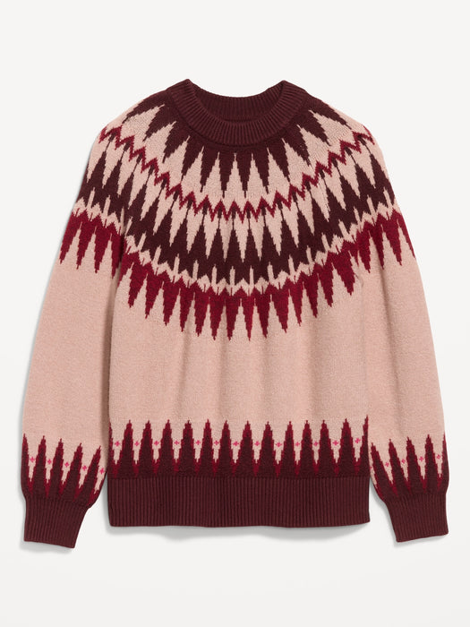 Oversized Crew-Neck Fairisle Sweater