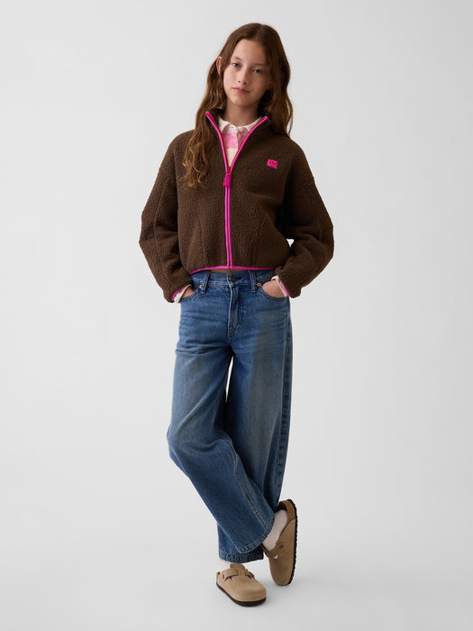 Kids Sherpa Relaxed Zip Jacket