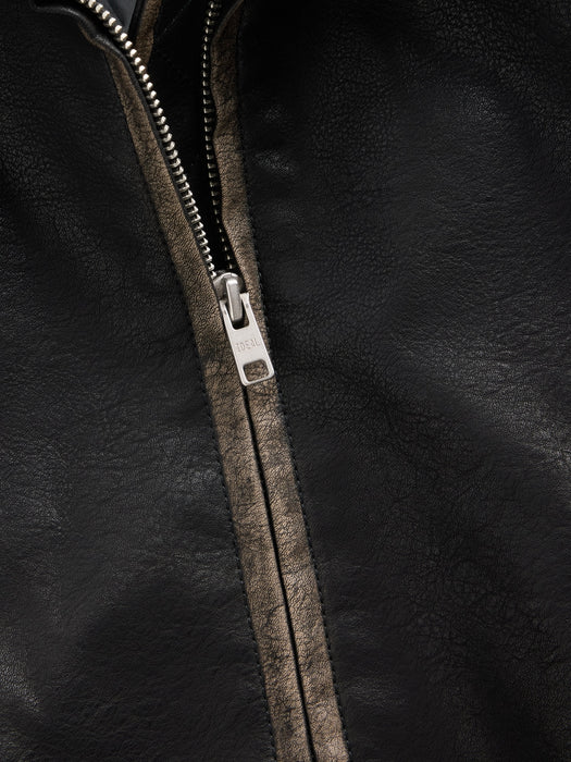 Kids Vegan Leather Bomber Jacket