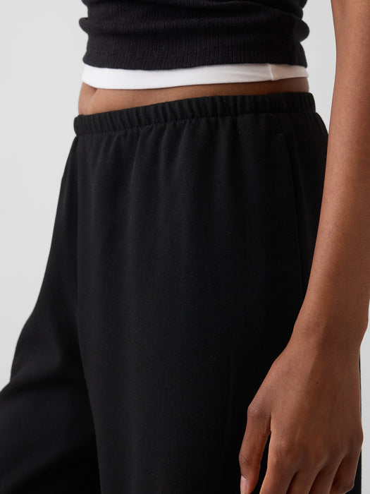 Brushed Twill Easy Wide-Leg Pants