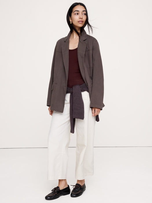 Cotton-Linen Utility Blazer