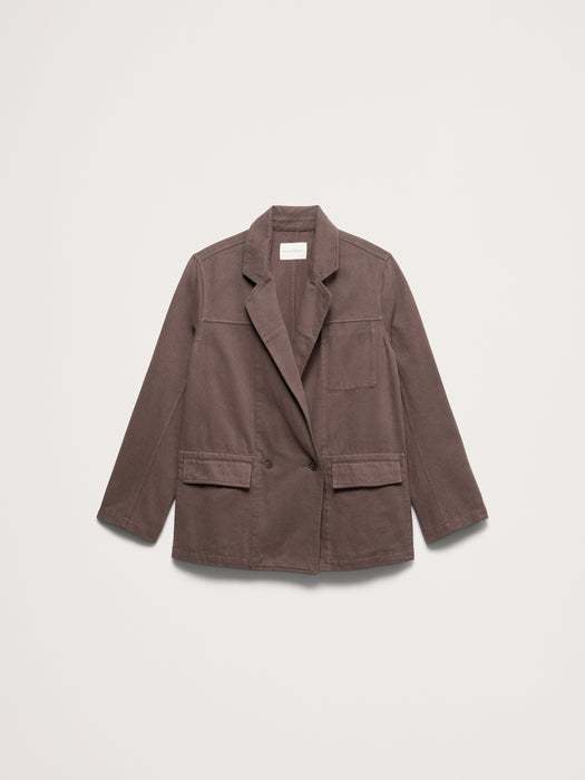 Cotton-Linen Utility Blazer