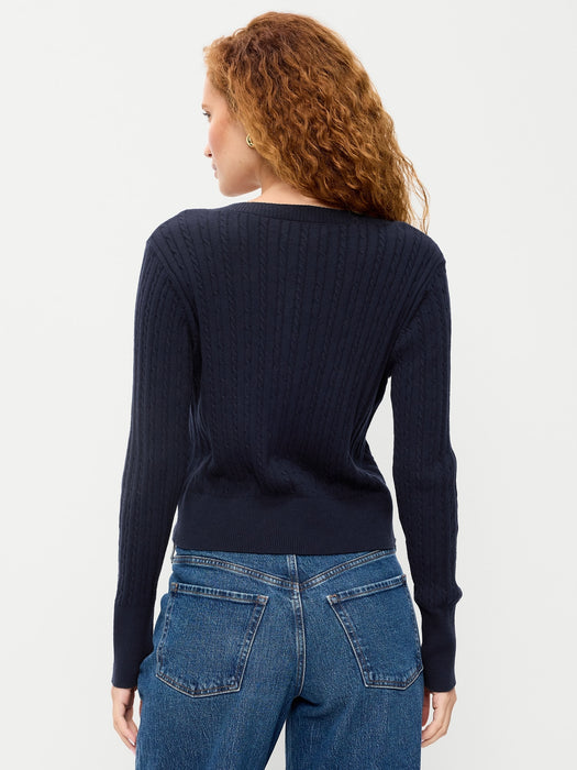 SoSoft Cotton Crew-Neck Cardigan Sweater