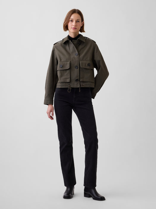 Canvas Crop Utility Jacket