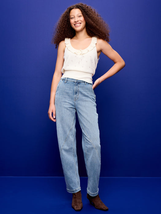 High-Waisted Baggy Barrel Jeans