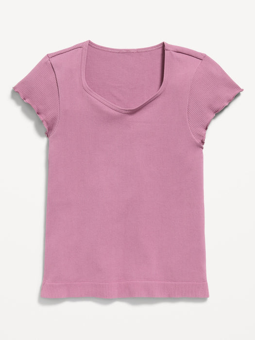 Fitted Seamless Ribbed  Performance Top for Girls