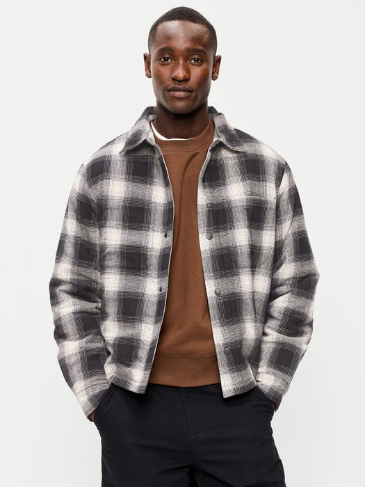 Cropped Insulated Flannel Shacket