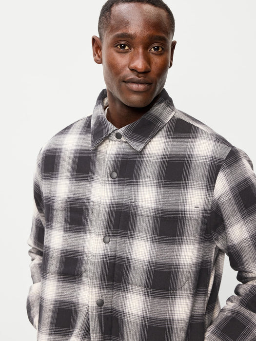 Cropped Insulated Flannel Shacket