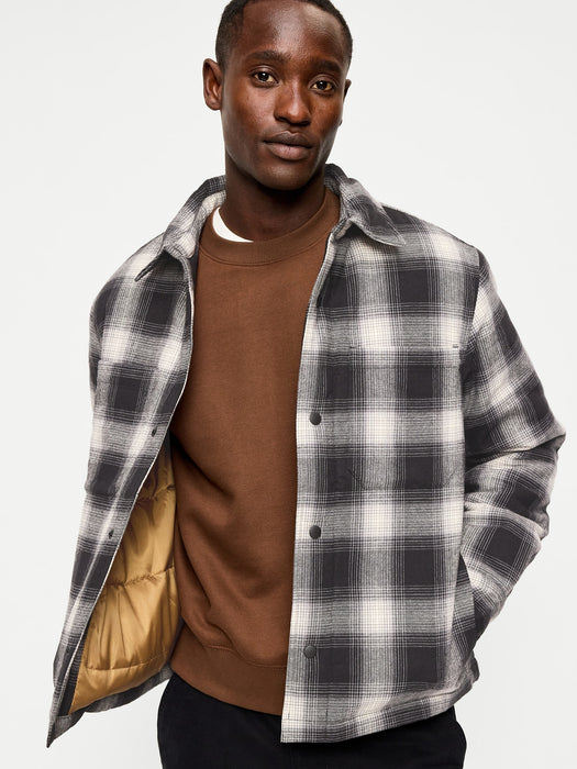 Cropped Insulated Flannel Shacket
