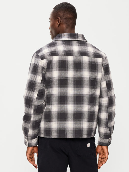 Cropped Insulated Flannel Shacket