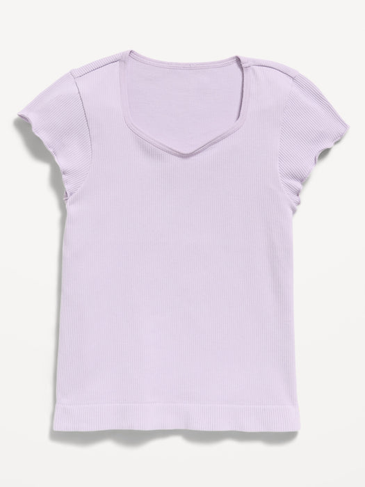 Fitted Seamless Ribbed  Performance Top for Girls