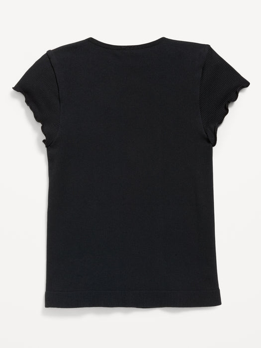 Fitted Seamless Ribbed  Performance Top for Girls