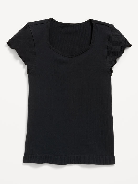 Fitted Seamless Ribbed  Performance Top for Girls