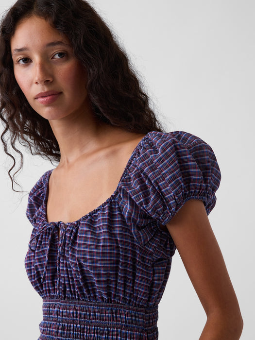Voile Smocked-Waist Maxi Dress