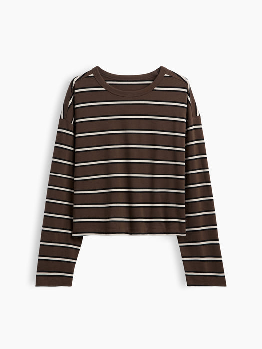 Knit Oversized Crop T-Shirt
